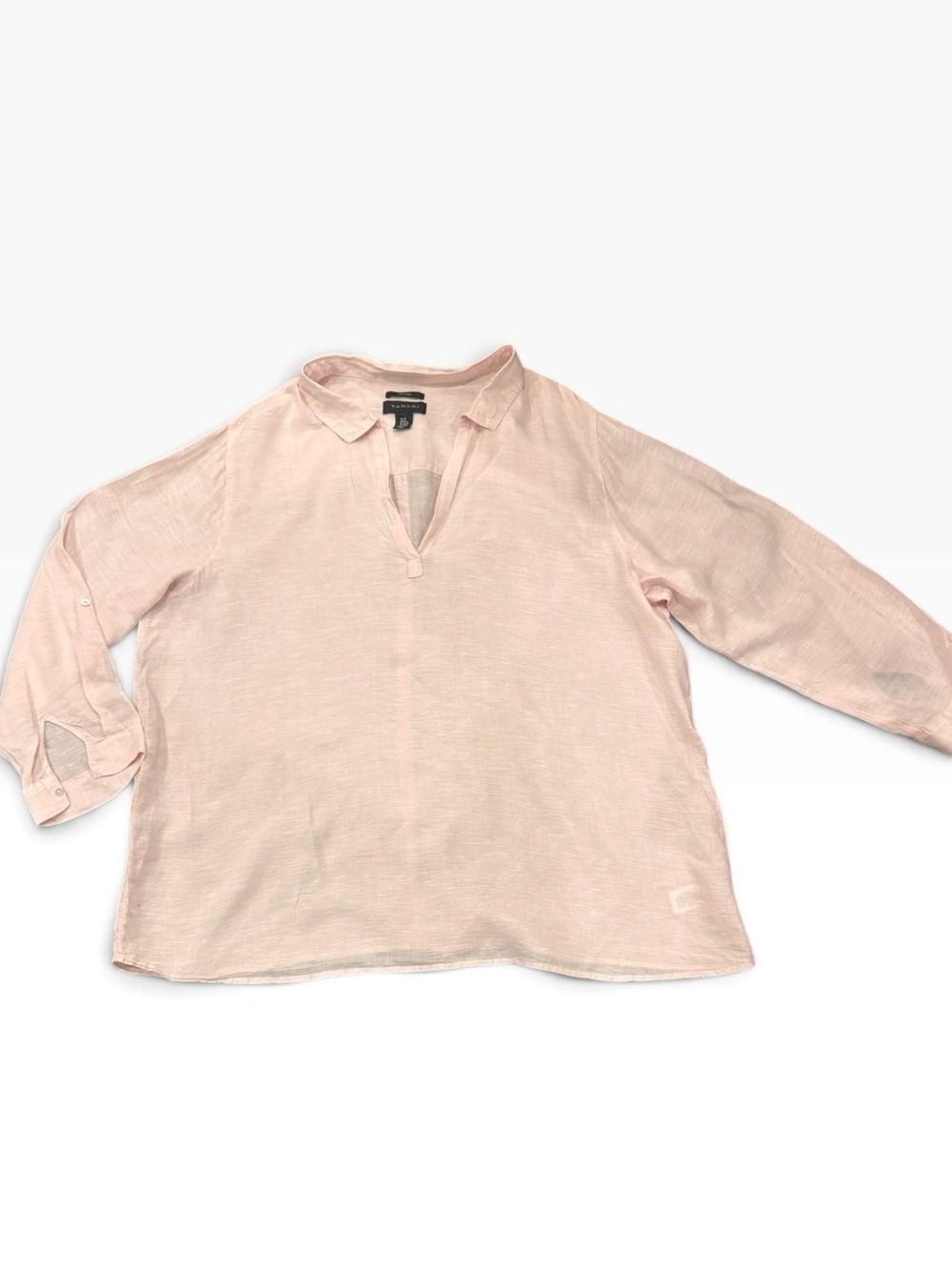 Light Pink Collared V-Neck Top Sz 3X